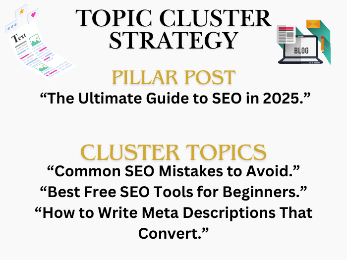 seo blog wriitng for traffic growth cluster strategy 